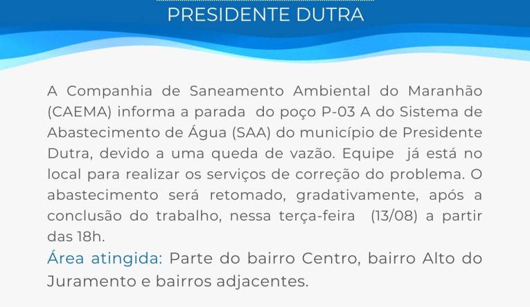 PRESIDENTE DUTRA - 12.08